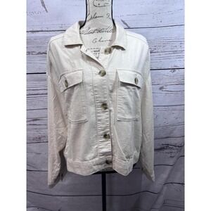 NWT Old Navy  XL Creme Lightweight Button Front Casual Jacket‎